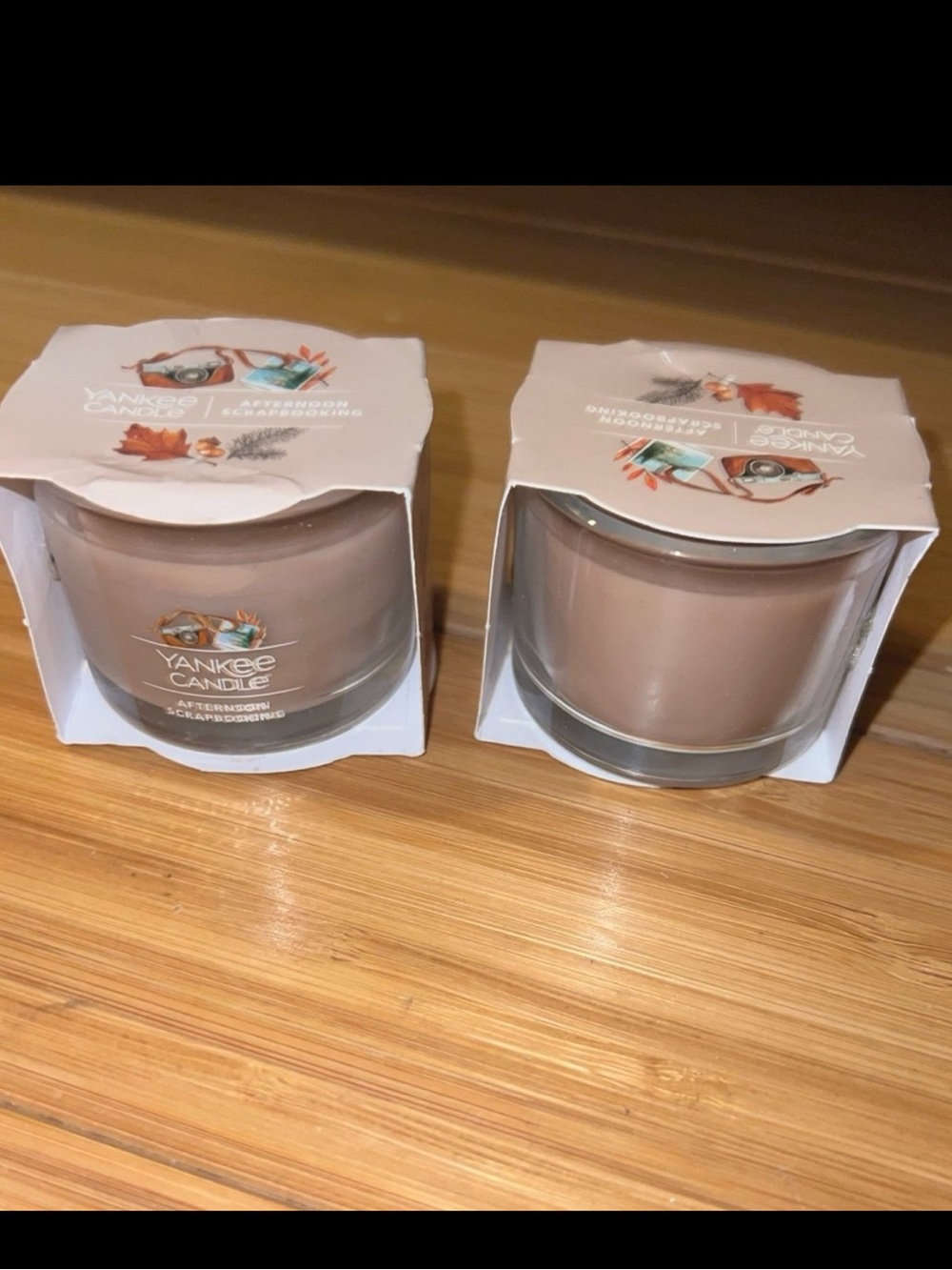 Yankee Candle Afternoon scrapbooking Small 2 Votive glass Set candles